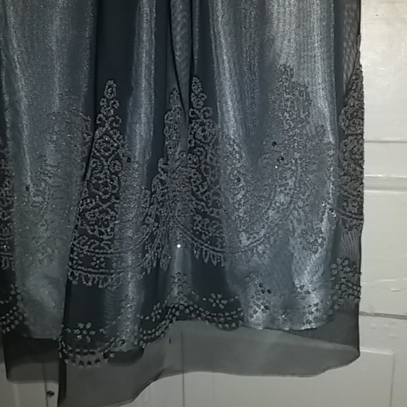 David's Bridal Light Blue and Black dress - Picture 3 of 5